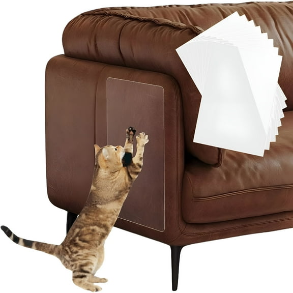 LAMIRO Cat Scratch Furniture Protector - Couch Protector from Cat Claws, Anti-Scratch Leather Sofas Protection, Easy to Remove & No Trace, 8 Pack