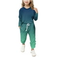 thumbnail image 2 of ZOYOEN Girls Sweat Suit Sets- Fashion Long Sleeve Casual Shirts and Jogger Pants Green Size 12-13 Years, 2 of 5