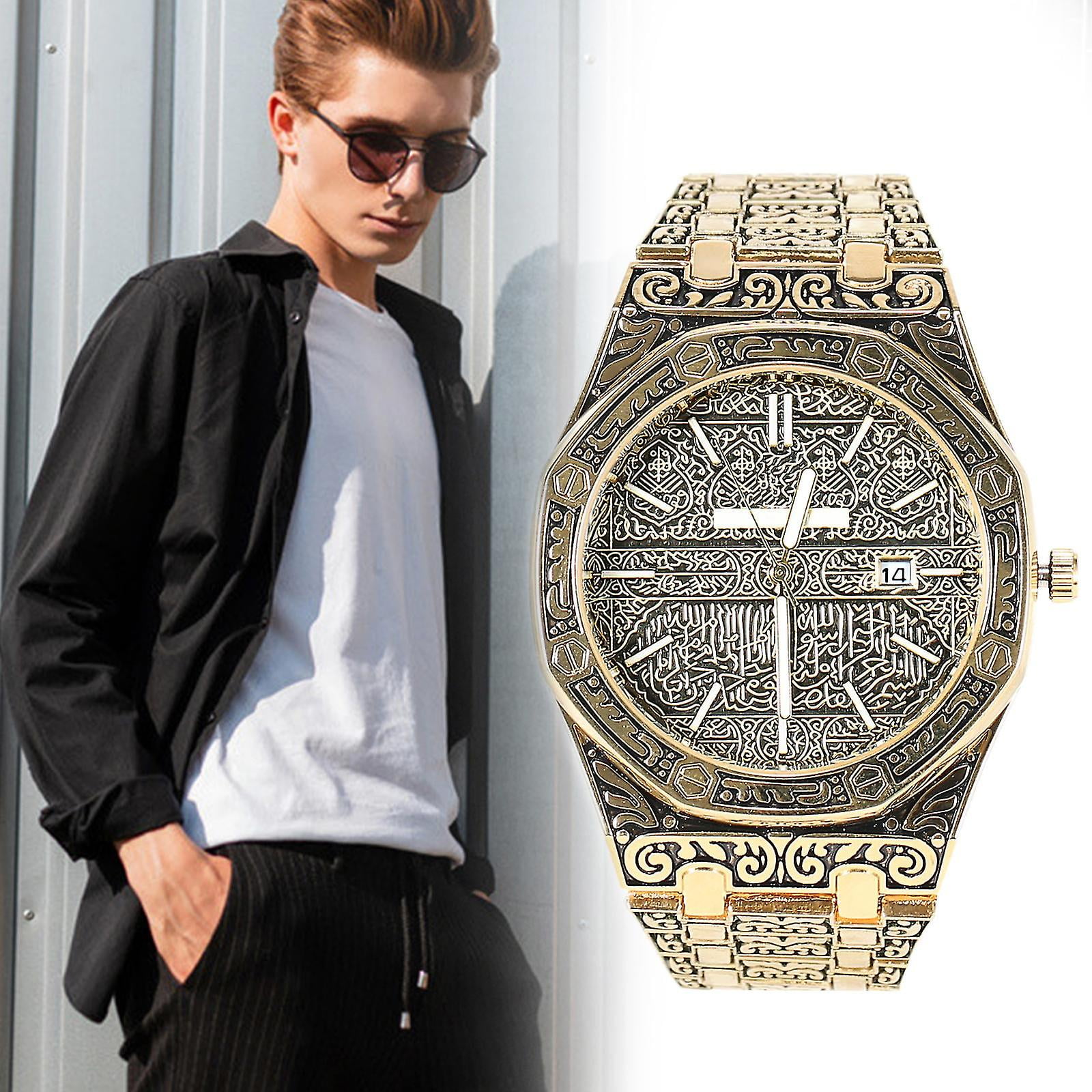Mecca Edition Vintage Carved Watch Luxury Islamic Wrist Watch For Men Business Walmart