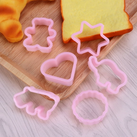 OFFIGAM 6-Piece Birthday Cookie Mold Set for Baking, Plastic Cookie Cutters for Kids and Adults