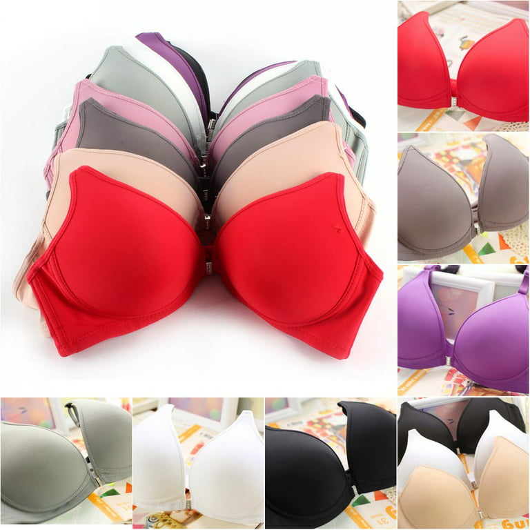 5Pack Soft Touch Push Up Bra for Women,Front Closure 70-85B 