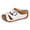 White, variant on Women's Platform Sandals Open Toe Cutout Leather Wedge Slides Fashion Buckle Strap Summer Slipper with Arch Support White Size 7.5