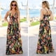 thumbnail image 5 of 2023 Vestido largo largo floral con correa bohemia estampado casual de verano para mujer, vestido sin mangas con cuello en V, 5 of 5