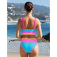 thumbnail image 2 of Traje de baño Popvil, conjuntos de bikini de cintura alta con control de barriga, 2 of 6