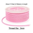thumbnail image 2 of Unique Bargains 2 Packs Nylon Thread Twine Beading Cord 3mm Extra-Strong Braided Nylon Crafting String 4M/13 Feet, Pink, 2 of 7