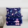 thumbnail image 5 of Erosebridal Kawaii Rinbow Dinosaur Twin Comforter Sets,Cartoon Dino Cute Flowers Blossom Bedding Set For Girls, Reversible 2 Pieces, 5 of 7