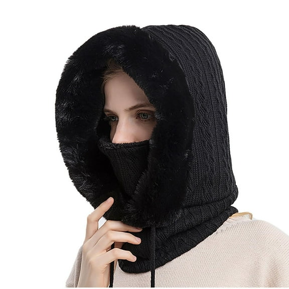 Odeerbi Winter Hats for Women Trendy Windproof Outdoors Warm Leisure Hat Black
