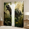 thumbnail image 2 of 3D Dinosaur Curtains 30%-50% Blackout ,Wild Safari Jungle Animals Curtains & Drapes Dinosaur Bedroom Decor,Dino Curtains Tropical Plant Window Curtain 2 Panels 52"Wx84"L, 2 of 6