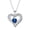 Blue, variant on Mother's Day Gifts for Women, Sterling Silver I Love You Heart Shape Necklace with Birthstone, Jewelry Present for Wife Mother Daughter Girlfriend