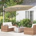thumbnail image 4 of Costway 10 FT Patio Cantilever Umbrella Outdoor Aluminum Hanging Offset Umbrella w/ 360° Rotation Beige, 4 of 10