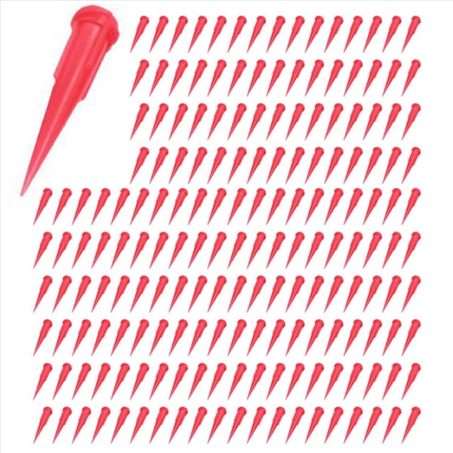 Aguja de Dispensador de Pegamento de Cabeza de Pin Conica de Plastico,25 Calibre, 0.26mm Tamano de Apertura, Rojo (Paquete de 2000)