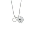 thumbnail image 2 of Delight Jewelry Silvertone Passionate Fearless Strong Infinity Ring Silvertone Script Initial Disc - T - Charm Necklace, 20"+3", 2 of 4