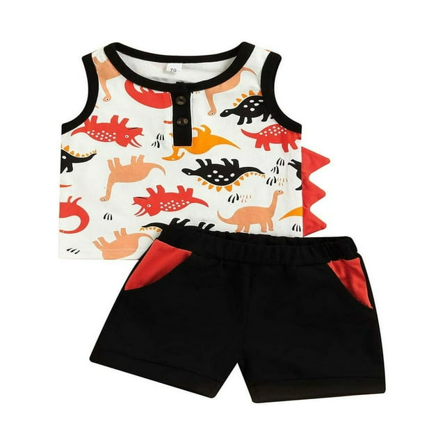 MesaSe Garçons Ensembles Lettre Col Rond Sans Manches Shorts Arbre