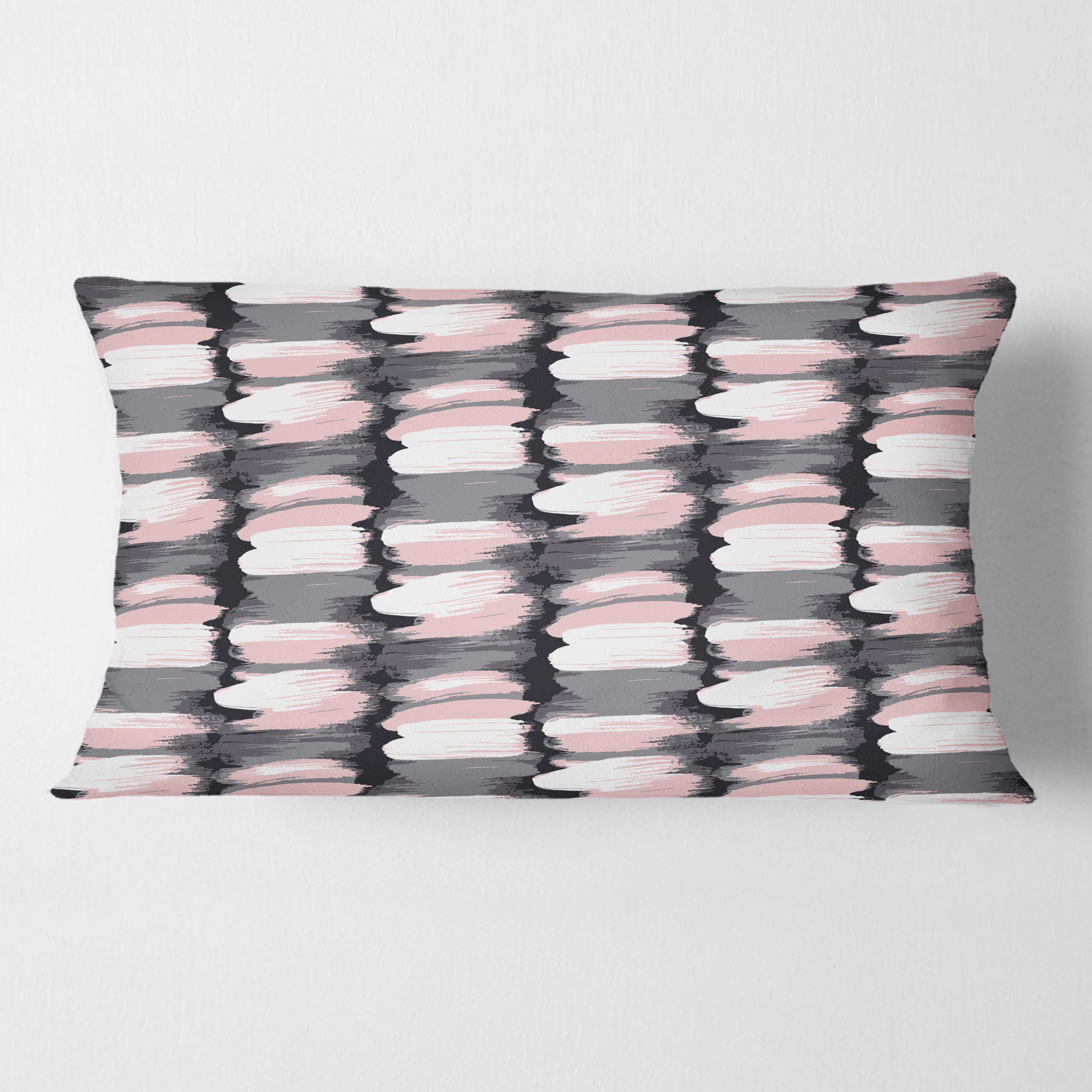 Designart Paint brush strokes pattern' Mid-Century Modern Throw Pillow - 12x20