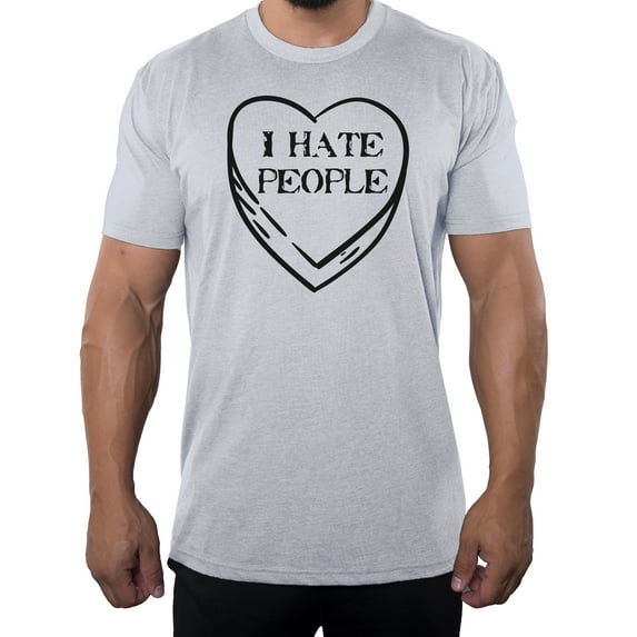 I Hate Valentine's Day shirts, Men Crew Neck T-Shirts Stupid Cupid Graphic Tee - I Hate People