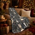 thumbnail image 3 of French Bulldogs with Leaves Hearts and Paw Prints, Playful Graphic Style for Frenchie Lovers, Cute Dog Pattern and Birthday Gift, Cozy Flannel Blanket for Living Room and Bedroom, Home Decor, 3 of 9