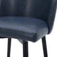 thumbnail image 6 of CHITA 27" Swivel Upholstered Counter Bar Stools set of 3 with Back & Metal Legs, Faux Leather in Navy Blue, 6 of 10