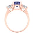 thumbnail image 4 of 3.25ct round cut blue tanzanite 14k rose gold 3 stone Bridal Wedding Engagement Promise Anniversary Ring for Women size 8.25, 4 of 7
