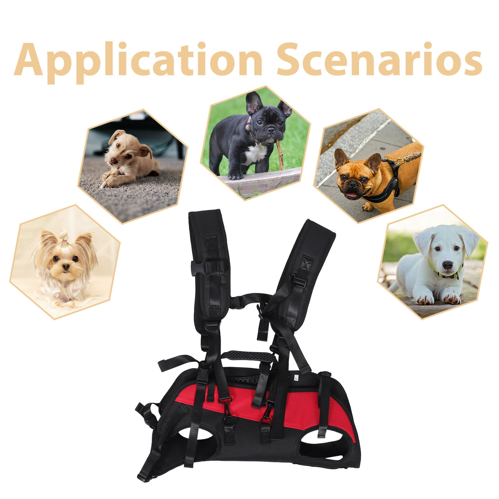 Supvox Lightweight Dog Hiking Backpack with Double Shoulder Straps, Breathable Mesh Design for Outdoor Walking and Adventure Trips