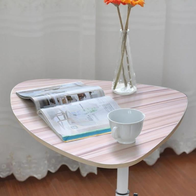 Mohsoe Height Adjustable Triangle Bedside Table, Waterdrop Desktop 59x48cm, Metal Frame Laptop Desk, Space-Saving for Bed Couch, 30kg Load, 23 x 16 x 24-35 Inch