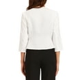 thumbnail image 3 of INSPIRAR CHIC Blazer Elegante para Mujer, Chaqueta de Traje de Trabajo con Peplum, Sin Cuello, de Manga 3/4, Color Blanco, 3 of 6