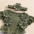 thumbnail image 6 of Newborn Baby Girl Lace Romper Dress 0 3 6 12 18 Months Short Sleeve Floral Ruffle Mesh Tutu Dress Cute Jumpsuits with Headband, 6 of 8