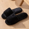 thumbnail image 2 of Leozcaa Fuzzy Open Toe Slippers for Women Indoor Cozy Memory Foam Slip On House Slides Shoes Gifts, 2 of 6