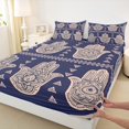 thumbnail image 3 of Homewish Bohemian Mandala 4 Pieces Queen Sheet Sets for Teens Boys Girls,Hippie Floral Flower Ultra Soft Flat Sheet,Exotic Style Queen Fitted Sheet,Ultra Soft Home Decor, 3 of 7