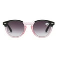 thumbnail image 4 of 3 Pairs of Clear Frame Round Gradient Gray Reading Glasses 3.00 for Men and Women, Classic Spring Hinge Presbyopia Sunglasses PC Two-tone Readers +3.00, 4 of 6