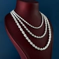 thumbnail image 4 of Rope Chain Necklaces in Silver for Men Women and Stainless Steel Cadena de Torzal Para Hombre Mujer y Ninos, 4 of 14