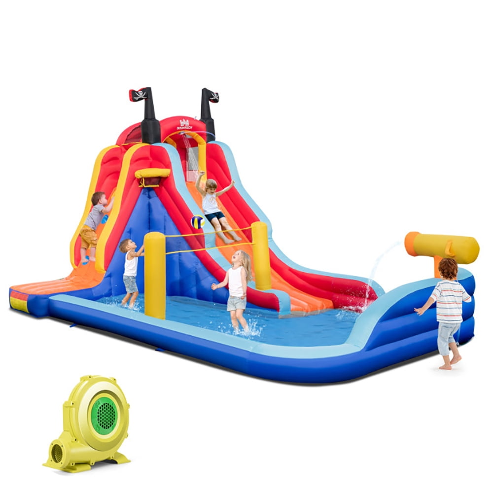 Aimee Lii 5-in-1 Inflatable Bounce House with 2 Water Slides and Large Splash Pool With 950W Blower, Kids Water Park Bounce House