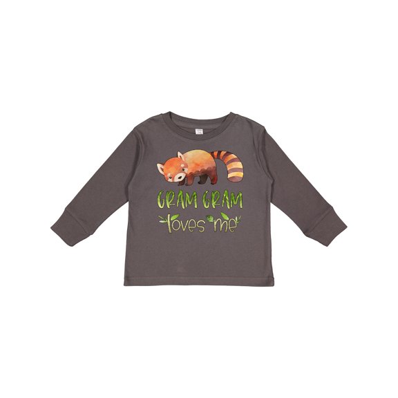 Inktastic Gram Gram Loves Me Cute Red Panda Boys or Girls Long Sleeve Toddler T-Shirt
