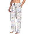 thumbnail image 2 of Goofa Hand Drawn Rabbit Printed Soft Pajama Pants for Men, Wide Leg Comfy Casual Lounge Yoga Pants-Large, 2 of 9