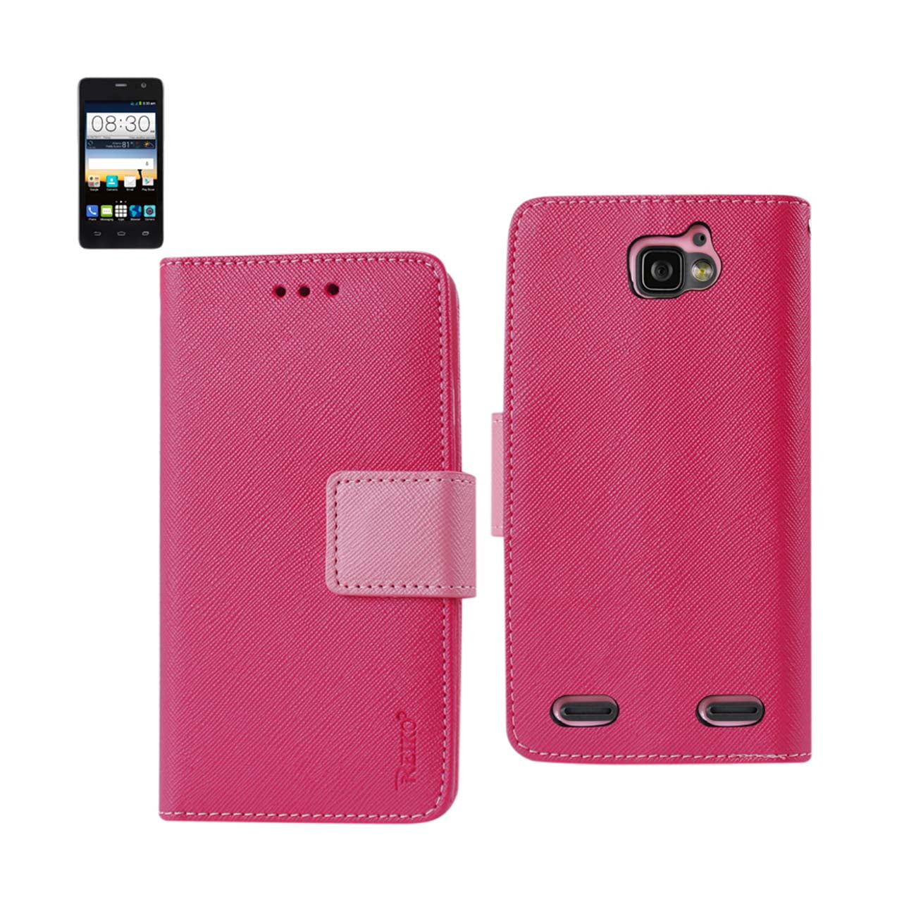 Zte Sonata 2 3-in-1 Wallet Case In Hot Pink - 0 - 0