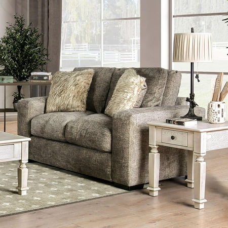 Transitional Fabric Upholstery Loveseat in Brown Crane by Furniture of America