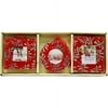 Mini Red Glass Frame Gift Set with Hanging Ribbon & Easel, Set of 3