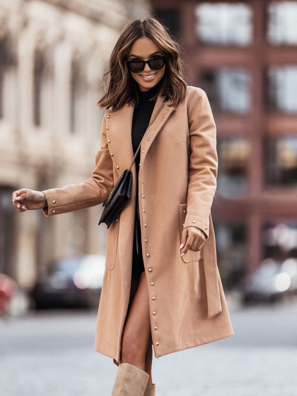 6 Colors Women Fashion Batwing Sleeve Wool Coat Solid Color Short