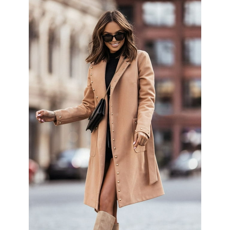 Double Breasted Long Wool Coat For Women Autumn Winter Ladies Long