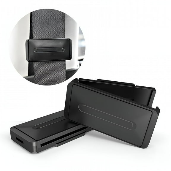 MELIVO Car Seat Belt Adjuster, Auto Seat Belt Clips, Vehicle Seatbelt Locking Clip (Black, 2 Pack)