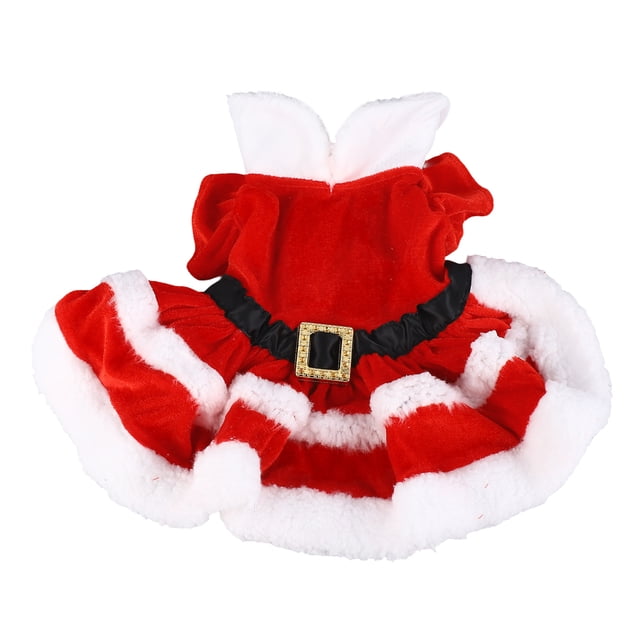 Disfraz navideño para perro, vestido para cachorro, suave, cálido, de manga corta, ropa navideña para mascotas, atuendo navideño para perros y gatos, talla S