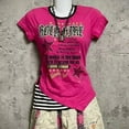 thumbnail image 4 of Y2k Vintage Pink Tshirts Slim-fit Halter Slip Short Sleeve Print Y2k Harajuku Fashion Casual Tops Chic Retro Gothic Punk Tees, 4 of 15