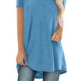 thumbnail image 3 of Gvmfive Women Summer Casual T Shirt Plain Short Sleeve Tunic Tops Loose Blouse, 3 of 5