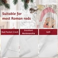 thumbnail image 7 of Merry Christmas Valance Curtain for Windows Pink Santa Claus Leaf Winter Snowflake Linen Curtain Valances Short Window Treatments Panels for Kitchen Bathroom Laundry Room Basement 60 x 14 Inch, 7 of 7