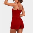 thumbnail image 6 of Sevevn Women’s Sleeveless Romper Casual Summer Jumpsuit Spaghetti Strap One Piece Shorts Outfit Loose Fit Lounge Playsuit Vacation Beachwear Cute Daily Wear Outfit, 6 of 7