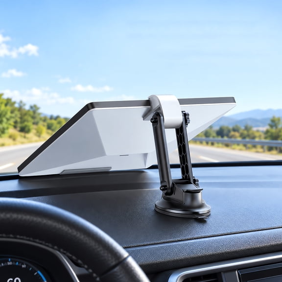 Starlink Mini Mount, Starlink Mini Car Mount Kit with Suction Cup Base, Adjustable Angle Dashboard Holder for Starlink Mini, White