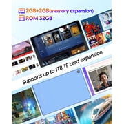 Android Tablet, 10 inch Android 14 Tablet, Quad-core CPU, RAM 4GB（2G+2G）, ROM 32GB (Up to 1TB), 800x1280 IPS, WiFi 6, 2MP+2MP, 6000mAh, Blue