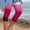 Red, variant on Vivianyo HD Women's Capri Pants Clearance Women's Summer Casual Elastic Waist Printed Cropped Pants