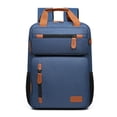 thumbnail image 2 of Graflsoa Vintage Style Expandable Laptop Backpack for Men - Waterproof, Durable, and Breathable with Multiple Compartments, Luggage Strap, and Ergonomic Design in Blue, 2 of 7