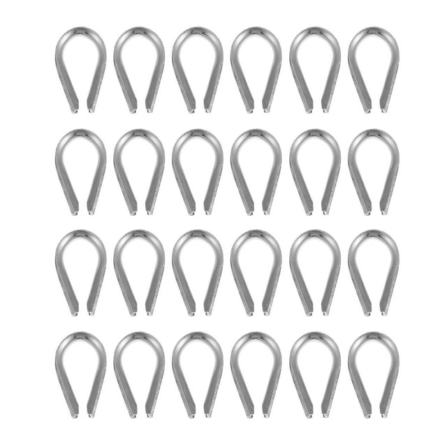 MasteelfCA 24 Pcs Pince de Câble en Acier Inoxydable Anneau de Cœur de Poulet pour Fixation