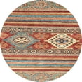 thumbnail image 1 of Ahgly Company Machine Washable Indoor Round Abstract Dark Khaki Green Area Rugs, 7' Round, 1 of 7